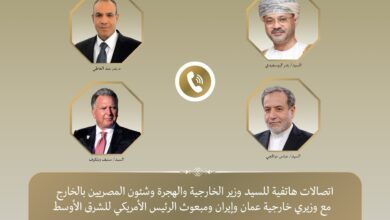 اتصالات لوزير الخارجية مع نظيريه العماني والإيراني