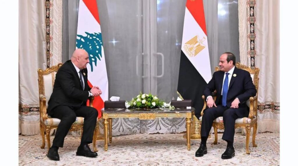 الرئيس السيسي ونظيره اللبناني