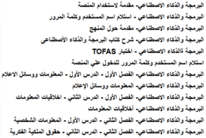 المواد المتاحة بالشهادة العامة