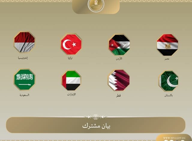 بيان عربي إسلامي مشترك بشأن غزة