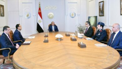 جانب من اجتماع الرئيس السيسي اليوم